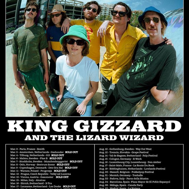 King gizzard just announced new August EU tour dates! Tickets on sale Thursday, March 9, 10am GMT! 🔥